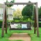 Costway 2-Person Patio Rattan Hanging Swing Chair Porch Loveseat Cushion Off